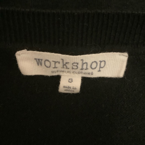 WORKSHOP REPUBLIC BLACK & GRAY LONG SLEEVE STARS & STRIPE SWEATER/ Size S - Picture 8 of 9